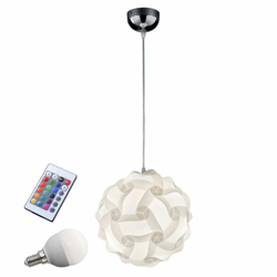 Circolare lampada a sospensione illuminazione sfera bianca set telecomando comprese le lampade LED RGB en oferta
