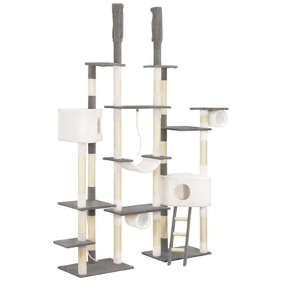 Albero Per Gatti Con Tiragraffi In Sisal Grigio 234 Cm