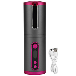 Ferro arricciacapelli automatico, 140 ℃ - 200 ℃ senza fili, portatile, 4 impostazioni di tempo per capelli elettrici, con rivestimento in ceramica e L en oferta