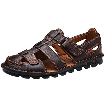 YAER Sandali in Pelle da Uomo Scarpe da Spiaggia per Gli Uomini Scarpe Sandali EU38-EU48 (2 Colore)