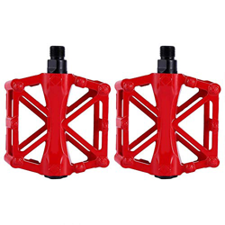 Yosoo Health Gear 1 Paio di Pedali per Bici, Pedali Piatti in Lega di Alluminio per Bici da Strada per Mountain Bike BMX MTB(Rosso) en oferta