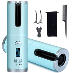 Arricciacapelli automatico senza fili, ferro arricciacapelli automatico con display LCD temperatura e timer regolabili, styler per capelli portatile ( características