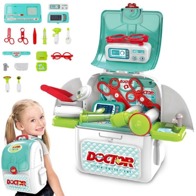 Bakaji - Zaino Valigetta Dottore Giocattolo per Bambini con Accessori Medicali 17pz