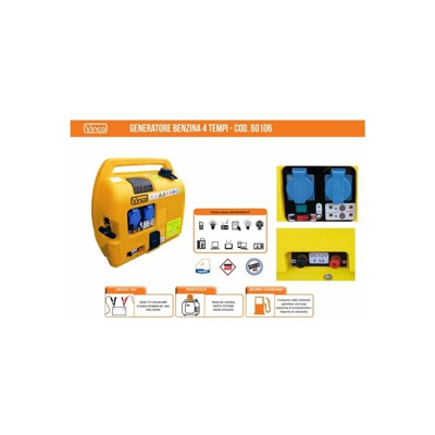 Vinco - Gruppo elettrogeno/Generatore di corrente con scheda AVR 850W - 220V silenziato 60106