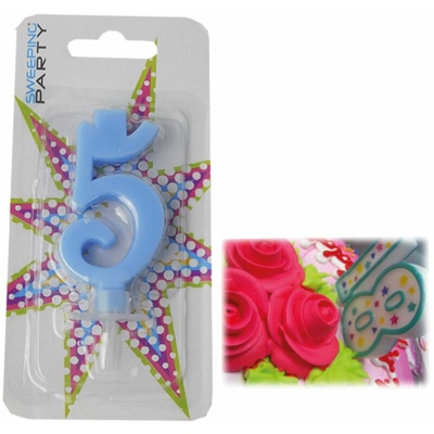 Bighouse It - CANDELINA CM.9 NUMERO 5 COLORE CELESTE