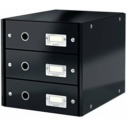 Leitz Schedario WOW Nero con 3 Cassetti características