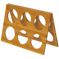 Portabottiglie Vino Liquori in Legno di Bambu' Pieghevole 6 Posti 30x20x24cm precio