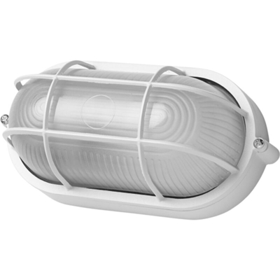 Plafoniera Tartaruga Ovale A Muro Bianca + Gabbia Ip44 60W Esterno