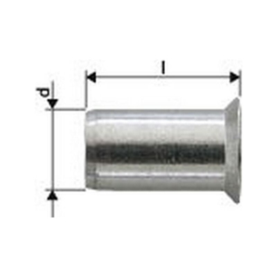 Cieco Dado Svasata Standard Di Alluminio M6X9X17,0 (A 1000) - Gesipa