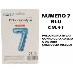 Bighouse It - PALLONCINO MYLAR CM.41 NUMERO 7 BLU características