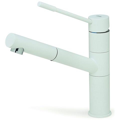 Miscelatore Monocomando con Canna Girevole e Doccetta Estraibile Reno in Kera Colore Bianco