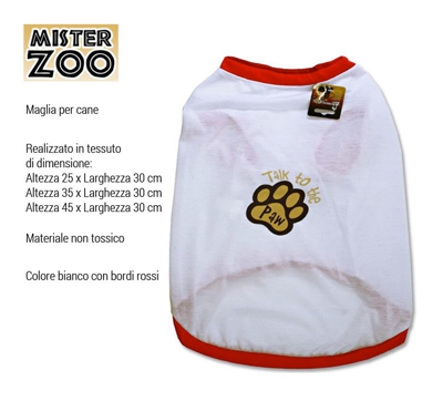 Maglia Per Cane T-Shirt Abbiagliamento Per Cani Pet Inverno Bianco Varie Misure