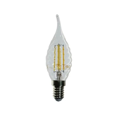 lampadina led filamento torciglione soffio vento 4 watt 20000 ore 220-240 volt 300° A++ CE E14 bianco caldo no trasparente wnt 56711