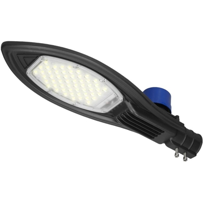 Ecd Germany - Faro LED lampione esterno stradale palo 50 Watt bianco caldo 3000K SMD + sensore