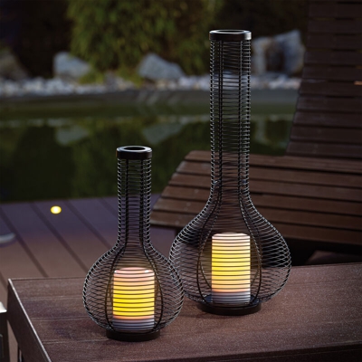 Esotec - Set di 2 luci decorative solari lampada da giardino lanterna luce solare da esterno 102227