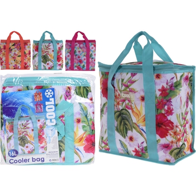 Peragashop - BORSA TERMICA 16LT DECORAZIONI TROPICAL COLORI ASSORTITI ACCESSORI PIC NIC TEMPO LIBERO