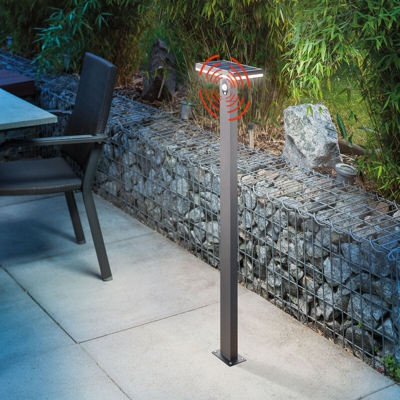 Esotec - Luce di percorso ad energia solare, 3000K, con sensore Lampada da terra Luce solare da giardino 102905