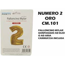 Bighouse It - PALLONCINO MYLAR CM.101 NUMERO 2 ORO precio