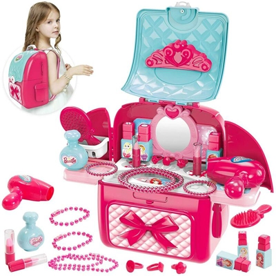 Bakaji - Zaino Valigetta Beauty Specchio Giocattolo Bambini 21 Accessori Trucchi Bellezza