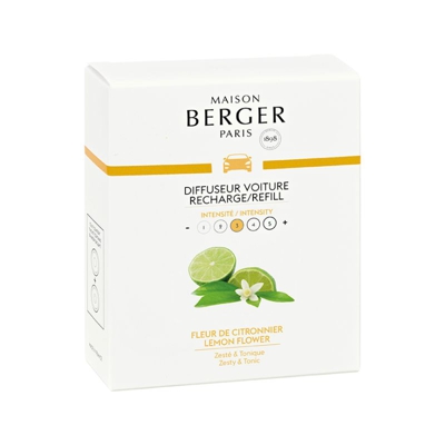 Maison Berger - COFANETTO DI 2 RICARICHE IN CERAMICA PER AUTO FLEUR DE CITRONNIER LAMPE BERGER DECORAZIONE PROFUMO CASA AMBIENTE