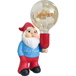 Gnome Ceramica Finire Colore Blu/Rosso Con Lampadina LED G125 "Amore" (AM-NN202) precio