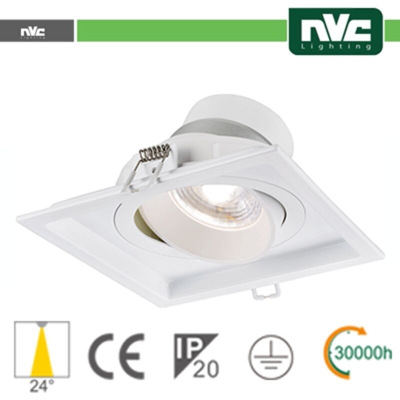 faretto incasso 9 watt 1 luce 220-240 volt 36° A+ CE bianco bianco caldo no quadrato lif nvm1a1x9w3k24