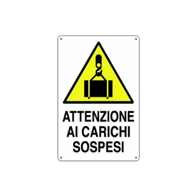 Cartello Polionda Attenzione Ai Carichi Sospesi Cm.60X40