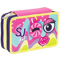 Astuccio Portapastelli Scuola 3 Zip Seven SJ Gang Girl Faccine Accessoriato características