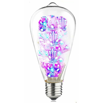 Driwei - Lampadina led 3W luce multicolor attacco E27 pera vintage ST64 stella luminosa