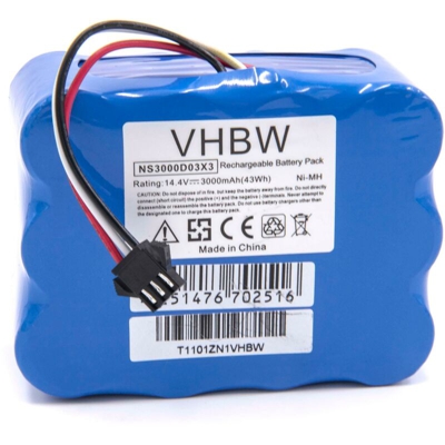 vhbw NiMH batteria 3000mAh (14.4V) per robot aspirapolvere home cleaner MyGenie XR210