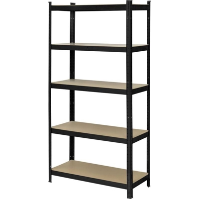 Basetech 2299892 Scaffale per carichi pesanti 175 kg (L x A x P) 900 x 1800 x 400 mm Metallo, Pannello MDFM Nero, Zinco