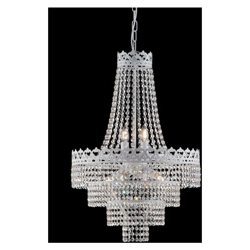 Lampadario in ferro laccato bianco con decorazione argento 6 luci con strass precio