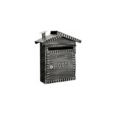 KIPPEN 10004F Cassetta Postale in Ferro Battuto Modello Caminetto, Nero