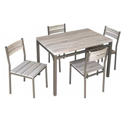 Set Tavolo Piano Vetro Con 4 Sedie Cucina Soggiorno precio