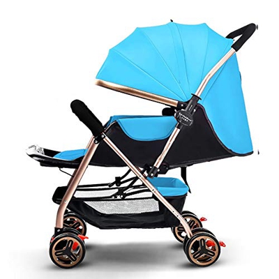 Passeggino Leggero Portatile Alto Paesaggio Può sedersi e sdraiarsi Pieghevole Manico semplice Reversibile Sospensione Neon neonato Passeggino Buggy -