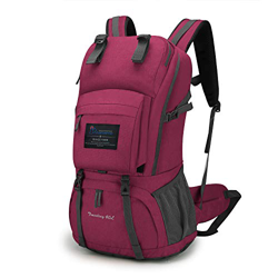 MOUNTAINTOP 40L Zaino Trekking per Donna e Uomo da Viaggio, Zaino Montagna con Copertura della Pioggia per Campeggio Escursione, Rosa Scuro características