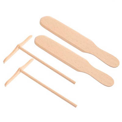 DOITOOL 4Pcs Crepe Spreader Set Professionale Crepe Crocette di Legno Crepe Strumenti per Fare Crepes Crepes Spreader Set Crepe Kit Crepe Set di Strum