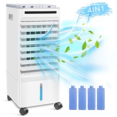Climatizzatore mobile, condizionatore d'aria 4 in 1, ventilatore, Air Cooler, condizionatore portatile da 5 l, 3 livelli di velocità