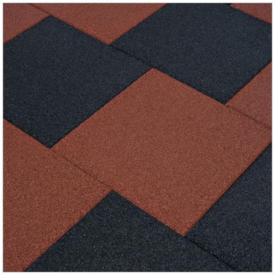Piastrelle Anticaduta 18 Pz In Gomma 50x50x3 Cm Rosse