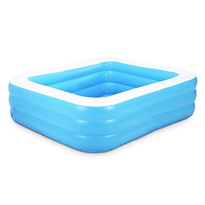 WOSNN Piscina gonfiabile rettangolare blu spesso PVC – 110 x 88 x 33 cm