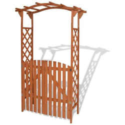 Arco Da Giardino Con Cancello In Legno Massello 120x60x205 Cm en oferta