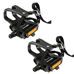 Busaky 1 Paio di Pedali per Bici da Bicicletta Universali con Cinghie A Pedale per L'esercizio di Spinning Mountain Road Bike Outdoor Indoor Cycling precio
