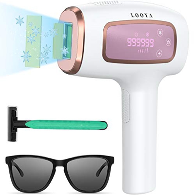 Dispositivo di depilazione IPL con sistema di raffreddamento del ghiaccio, dispositivo IPL di depilazione laser indolore permanente, 999.999 flash