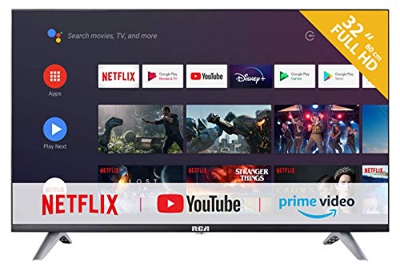 RCA RS32F3 Android TV (32 pollici Full HD Smart TV con Google Assistant), Chromecast integrato, HDMI, USB, WiFi, Bluetooth, Triple Tuner