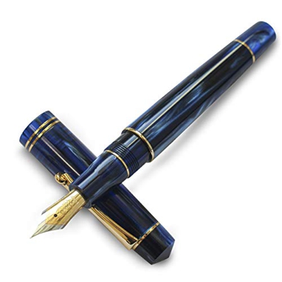 Moonman M800 - Penna stilografica in acrilico, pennino fine, colore: Blu reale