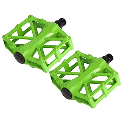 Pedali Per Biciclette, 3 Colori Brillanti 1 Paio Pedali in Alluminio Resistente Pedale MTB Antiscivolo per Piattaforma(Verde)