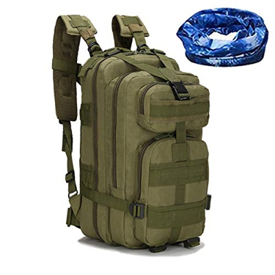 Haoyk - Zaino militare tattico, per sport all’aperto, escursionismo, trekking, campeggio, viaggi, alpinismo, motivo mimetico, 25 l, OD Green