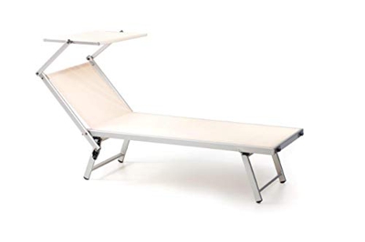 sal mar Lettino Alluminio da Mare MOD. Freak Ecru Telo in textilene da 750 Grammi