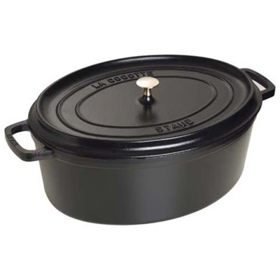 Cocotte in Ghisa con Coperchio Diametro 37 cm Capacità 8 lt Colore Nero - Linea La Cocotte