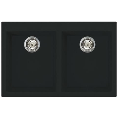Lavello VZ3434N 2 Vasche Dimensioni 34.3 x 39.5 cm Colore Nero Serie Quadra
